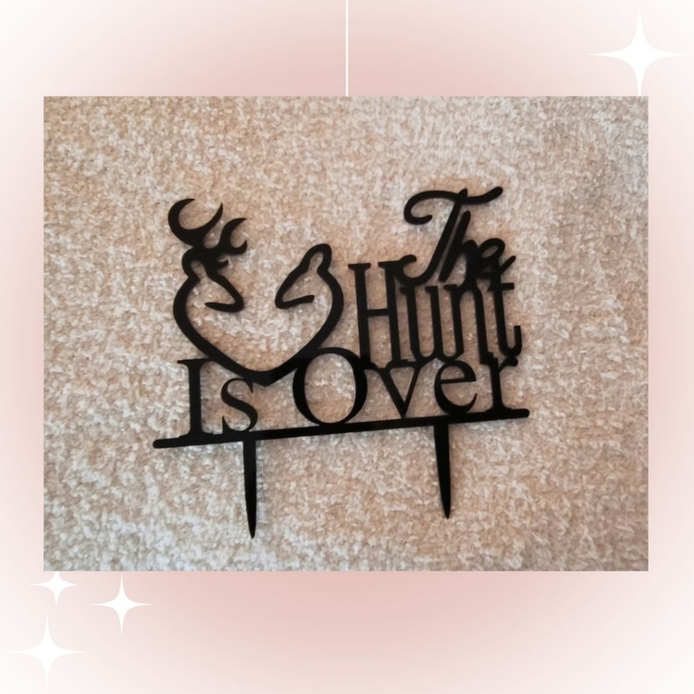 "The Hunt is Over" Wedding Cake Topper